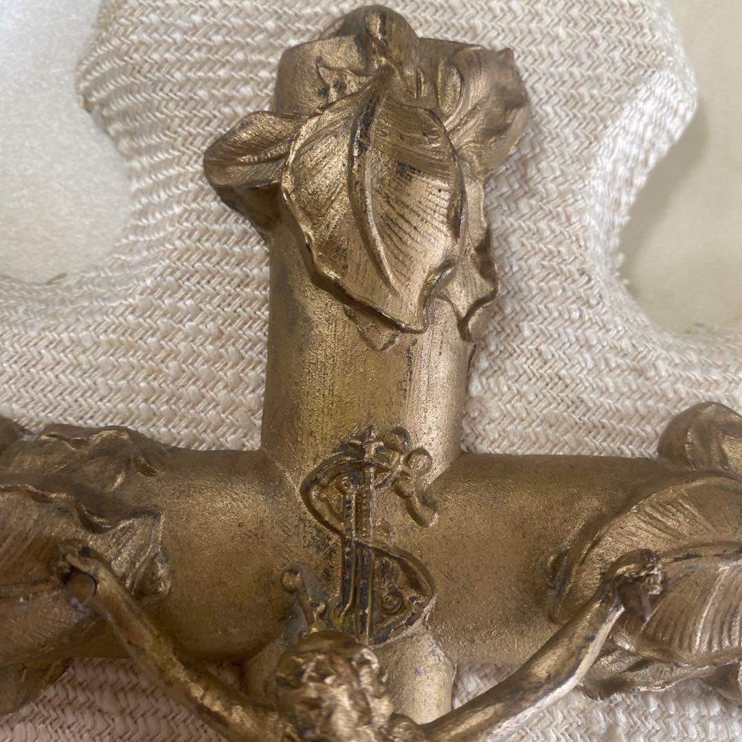 フランス30sアンティーク聖水盤アールヌーボー十字架