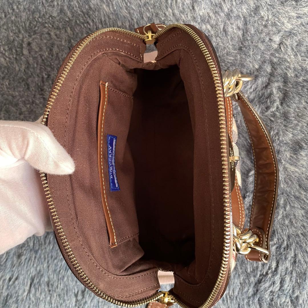 美品 希少 BURBERRY ハンドバック ピンク バーバリーチェック チェーン