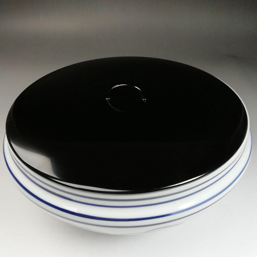 Ｗ３２　水指　『染付　桜川』『押小路窯　庄左ェ門』　共箱　茶道具