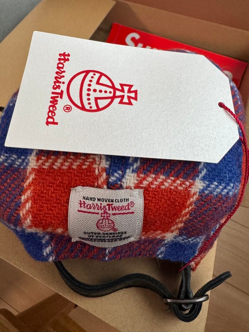 帽子 Supreme Harris Tweed Camp Cap Red Plaid