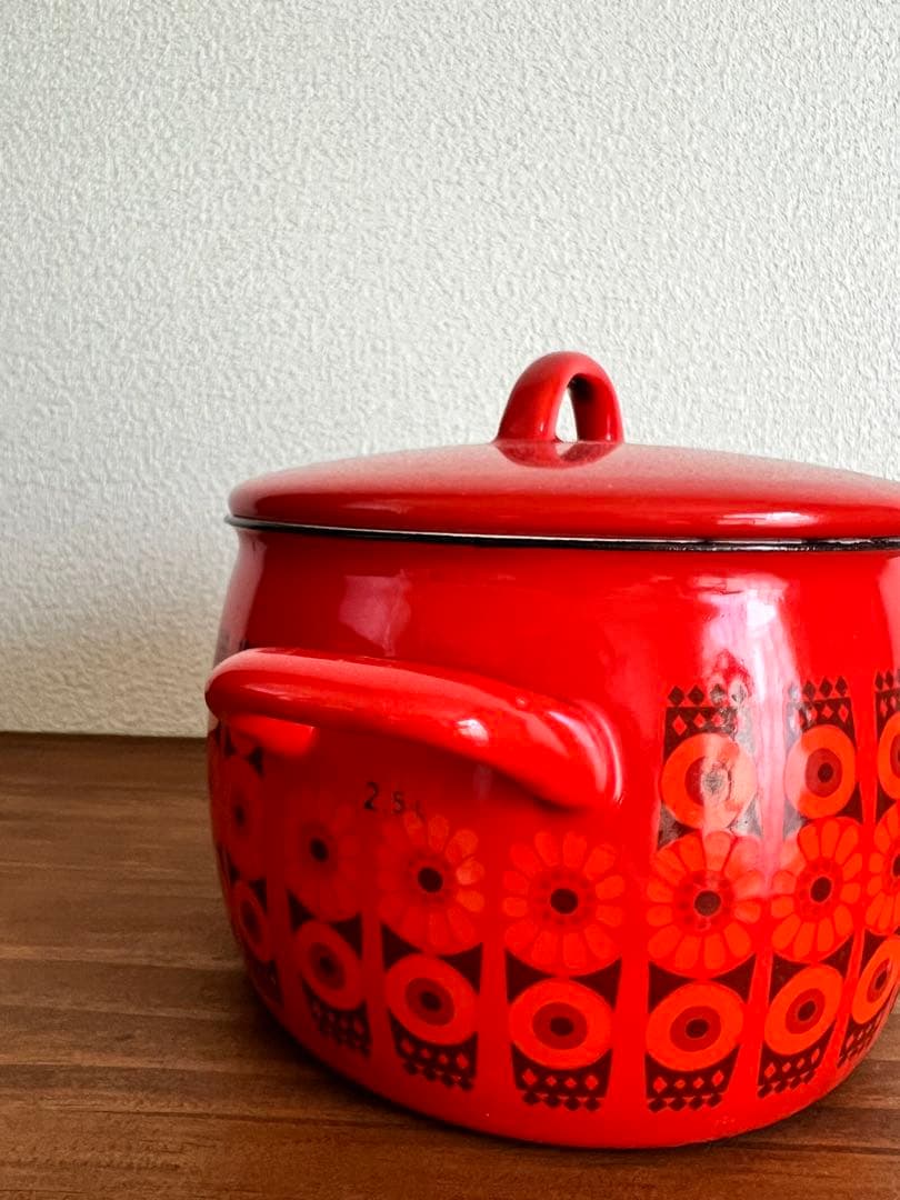 北欧ヴィンテージ　ARABIA/FINEL フィネル　ホーロー鍋