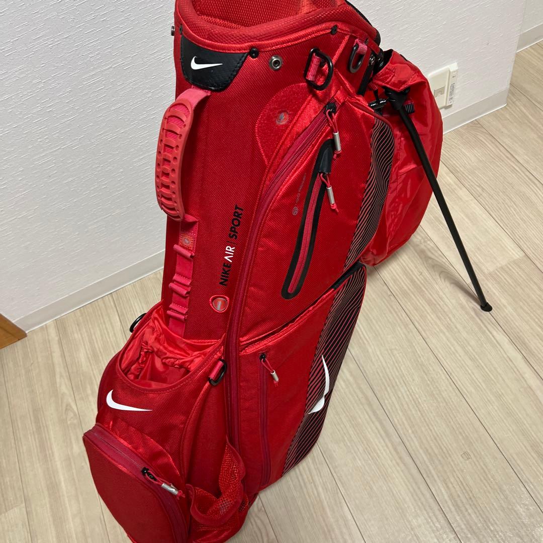 超軽量 NIKE キャディバッグ ゴルフバッグ スタンド 赤