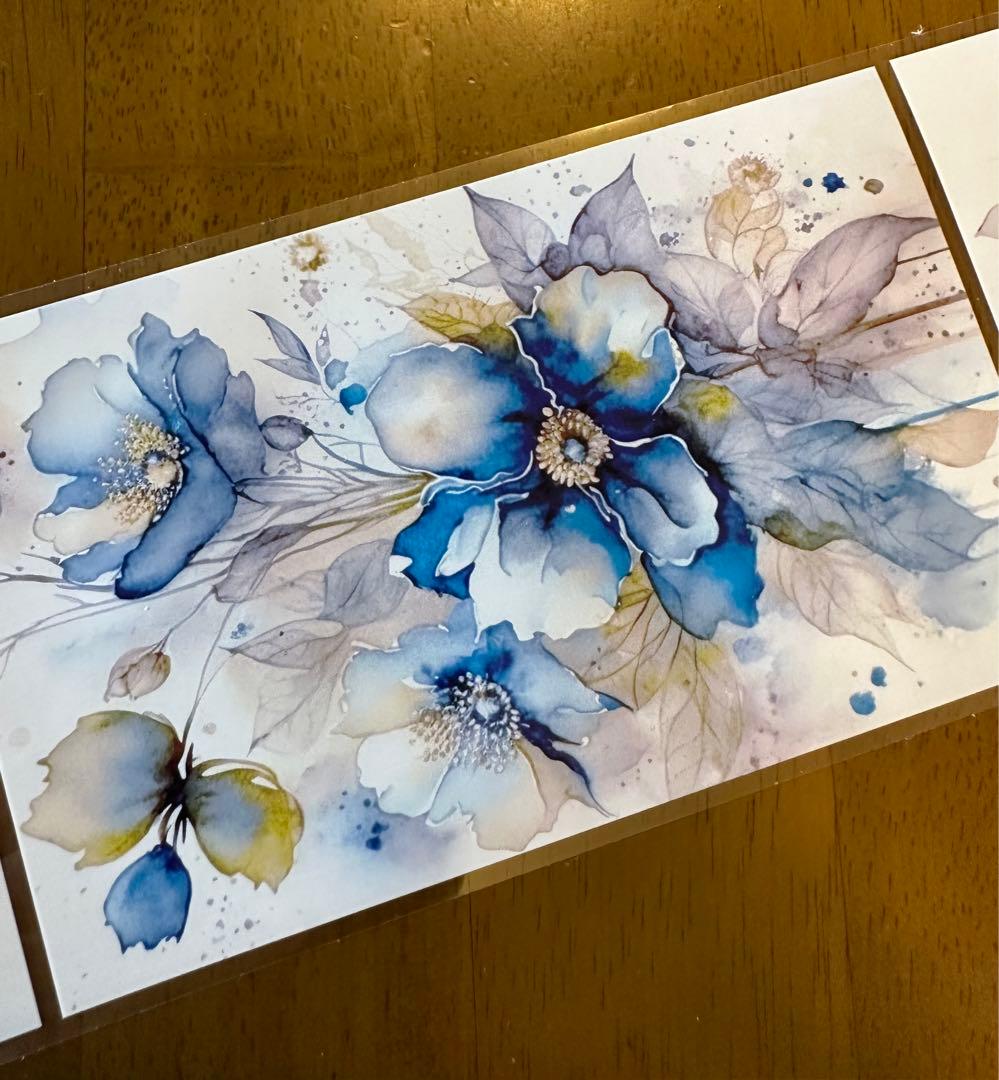 ❌即購入不可❌ 海外マスキングテープ 花雾微蓝9cm*200cm No.104