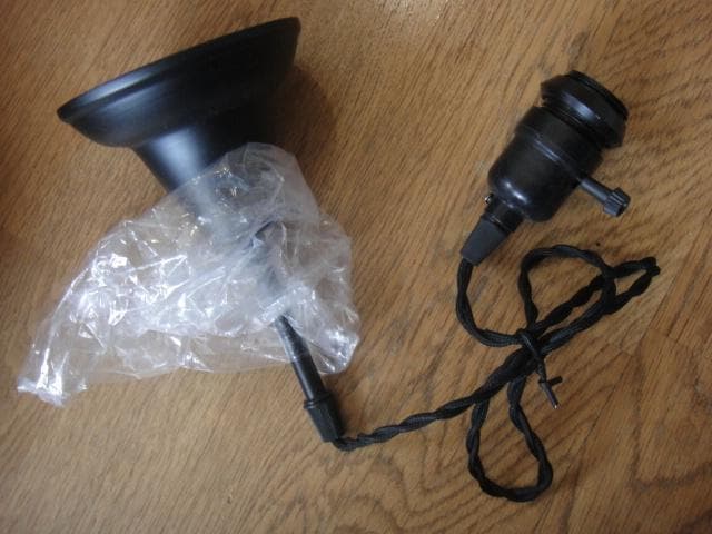 Boro!　特価灯具黒シーリングカバー付きバブルペンダントランプ大小2台