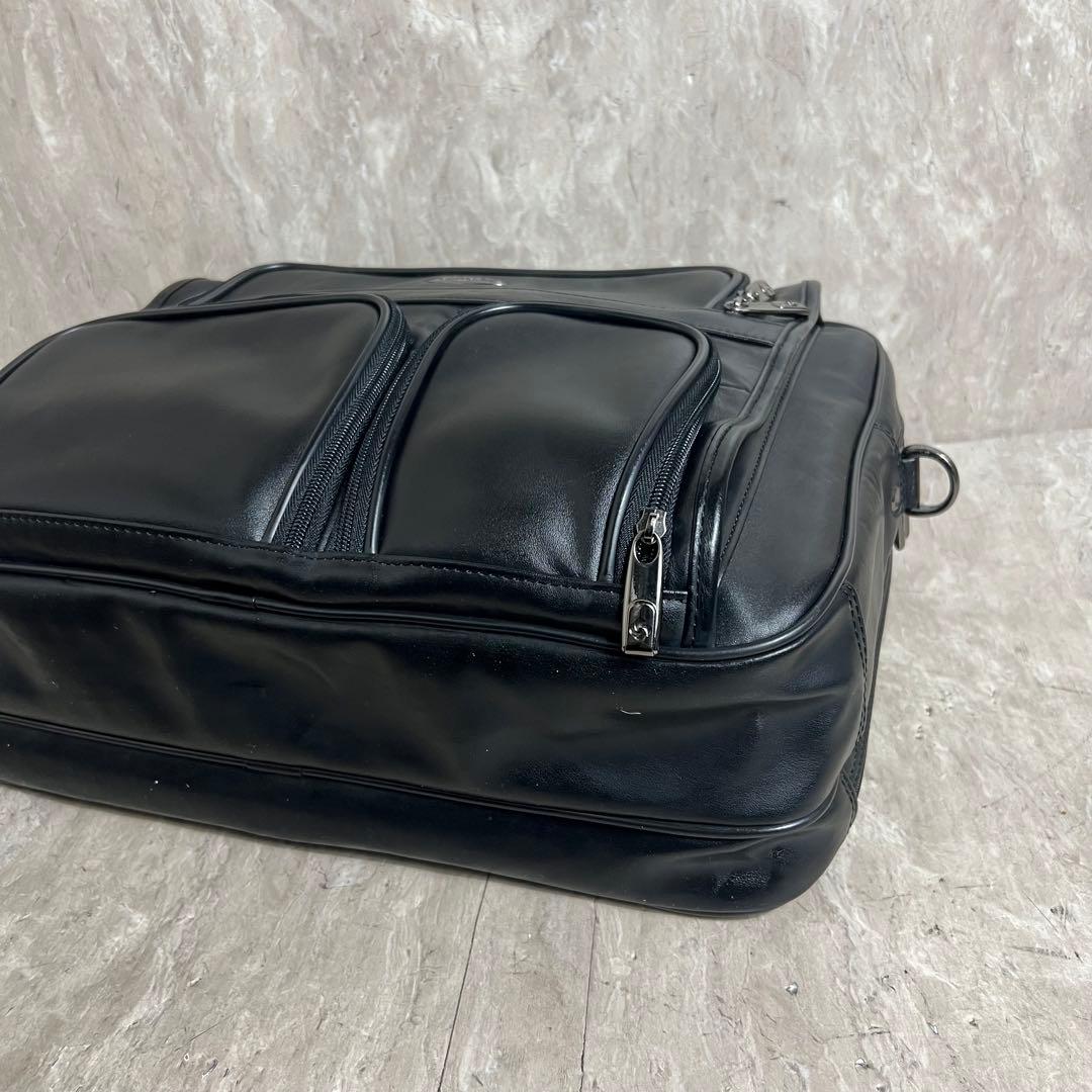 極美品 Samsonite 2ルーム ブリーフケース ビジネスバッグ 牛革