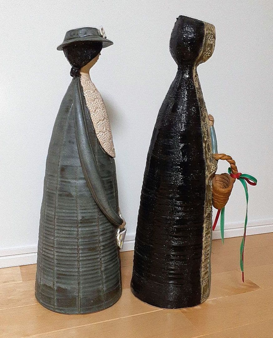 ポタリーメルヘン 　陶器製少女　手作り 2体セット