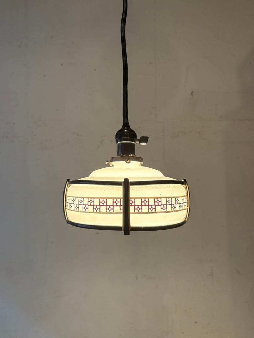 レトロ 電笠 アンティークスタイル ペンダントライト 幾何学模様①