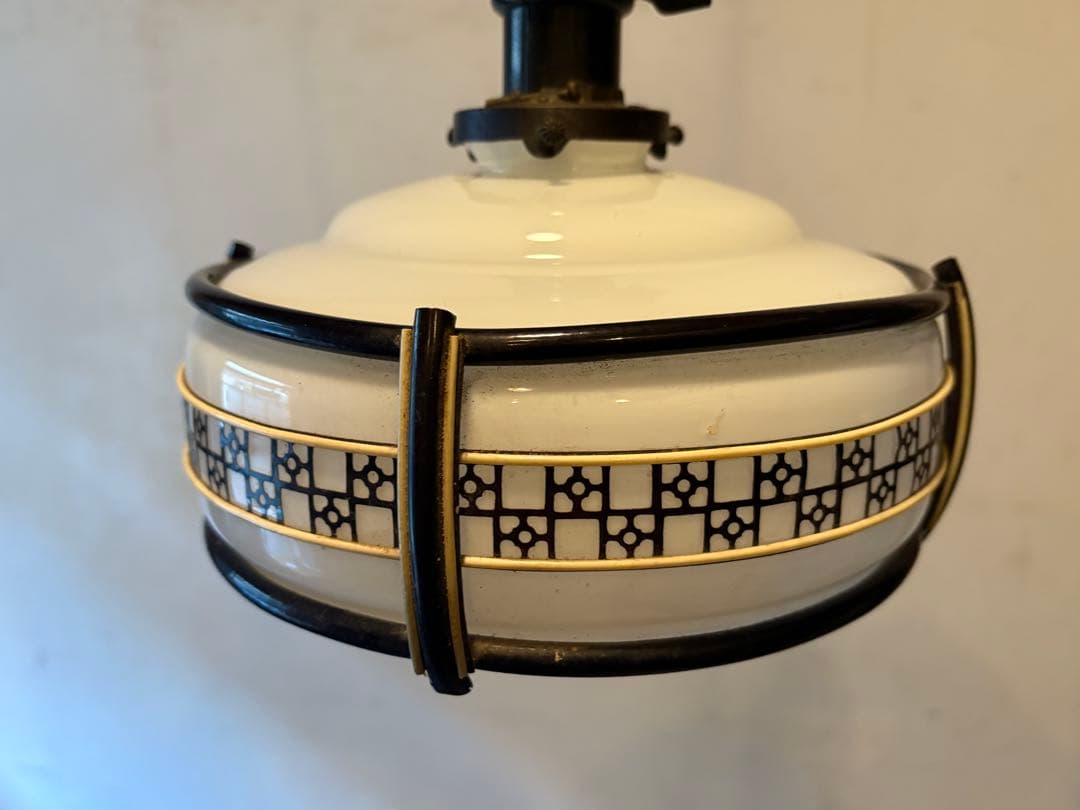 レトロ 電笠 アンティークスタイル ペンダントライト 幾何学模様①