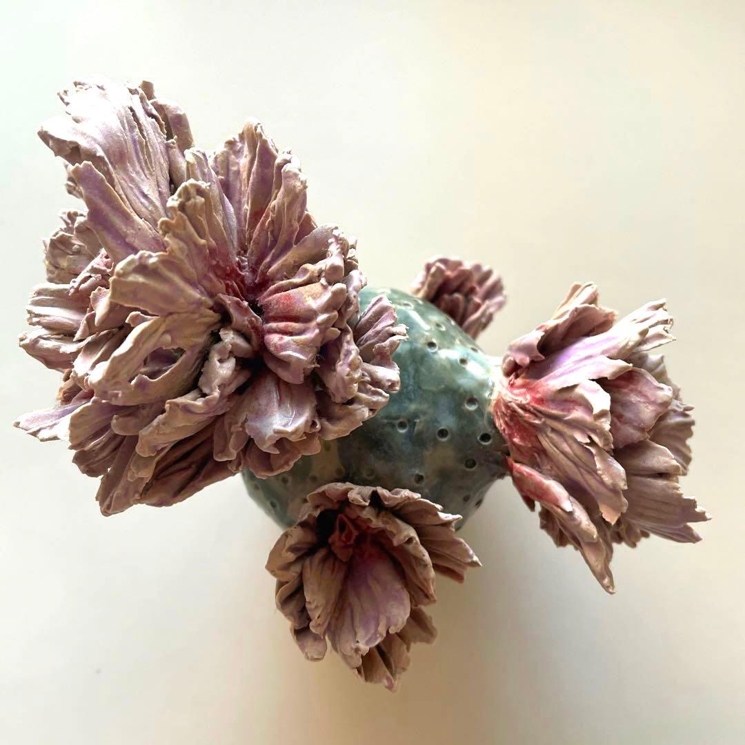 ※最終SALE※超希少！マリアンネフオタリ　サボテンの花　陶器置物アラビア