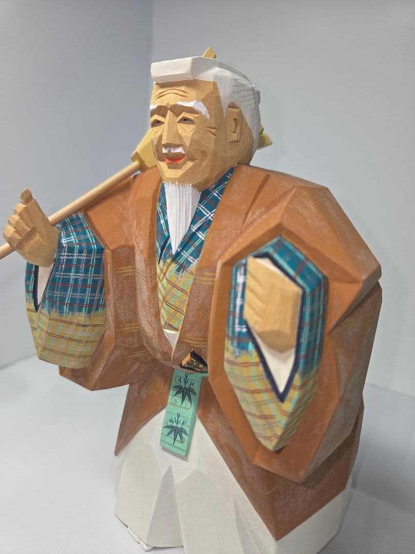 高砂　奈良一刀彫　人形　木工　金箔　松園