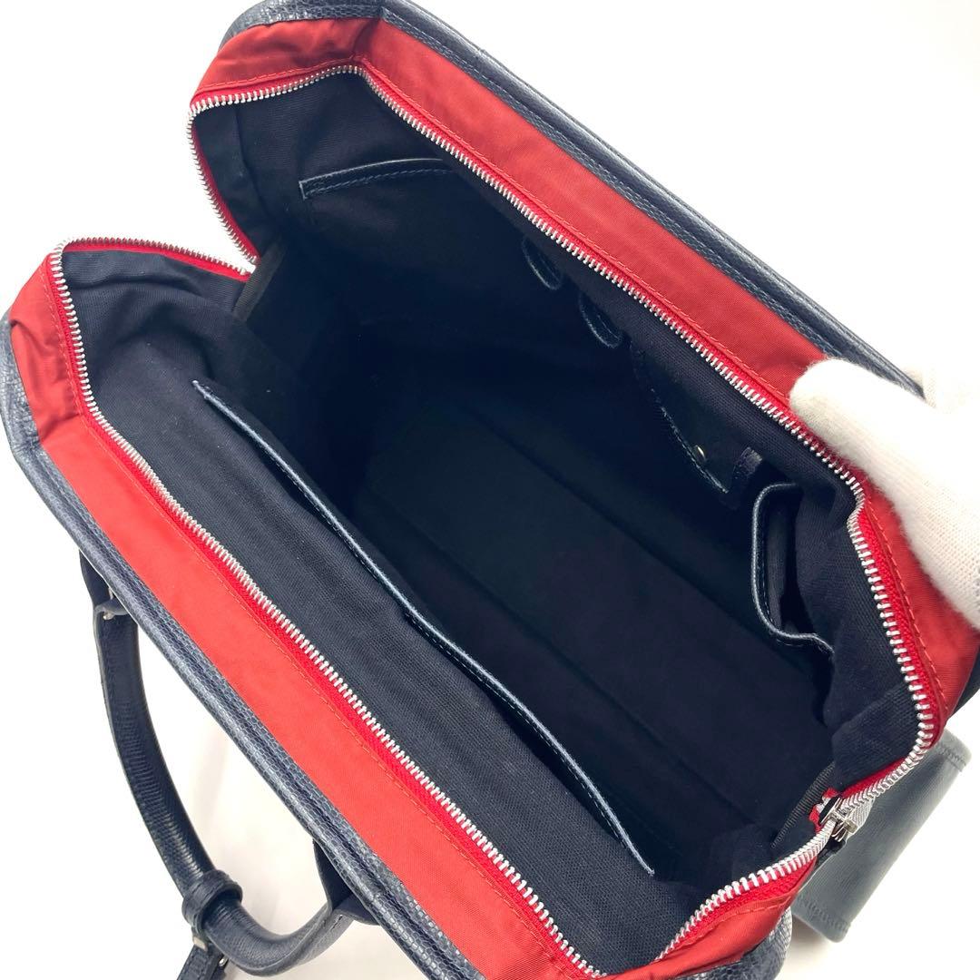 【極美品】フェリージ felisi ブリーフケース ビジネス ナイロン×レザー