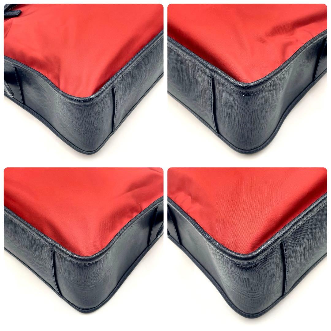 【極美品】フェリージ felisi ブリーフケース ビジネス ナイロン×レザー