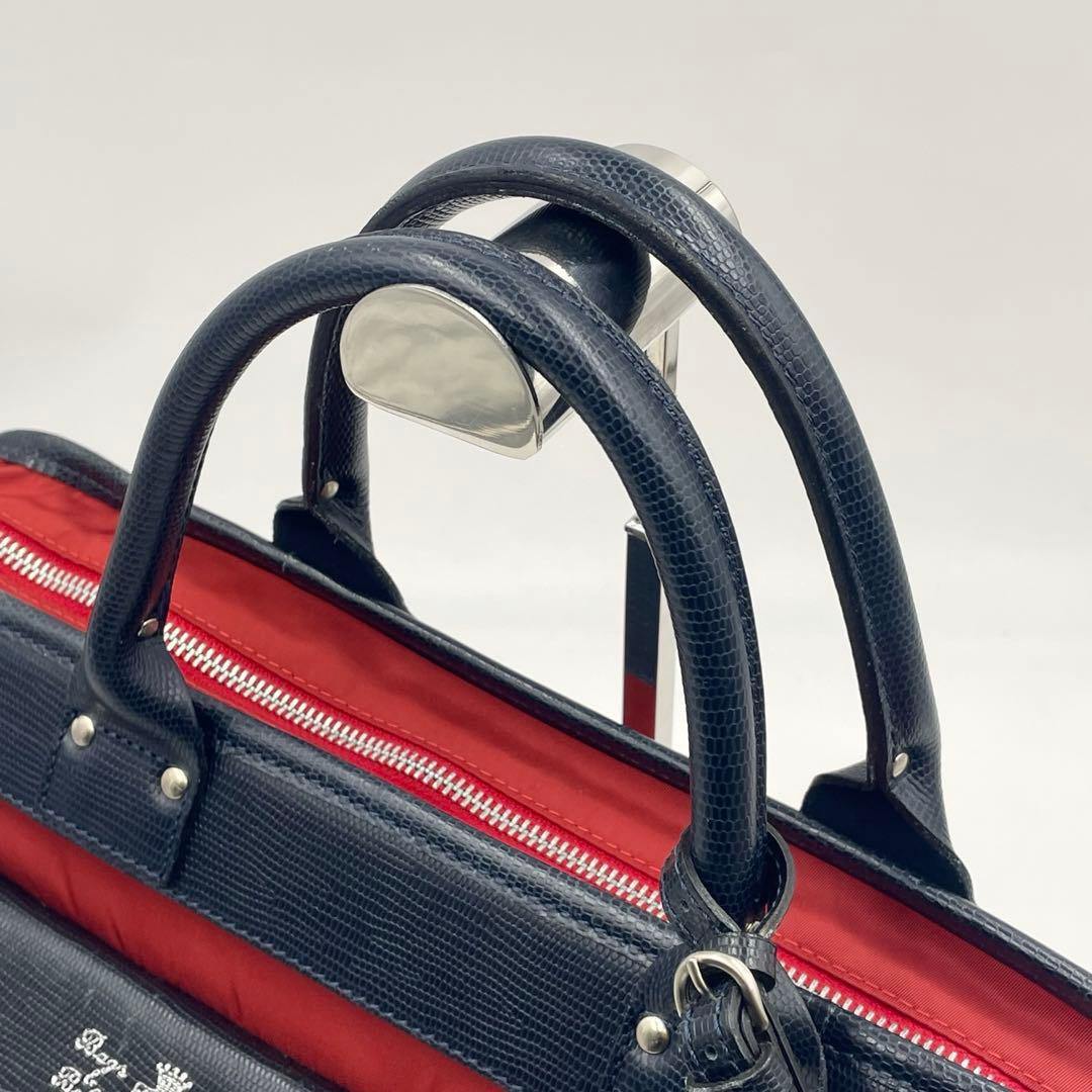 【極美品】フェリージ felisi ブリーフケース ビジネス ナイロン×レザー