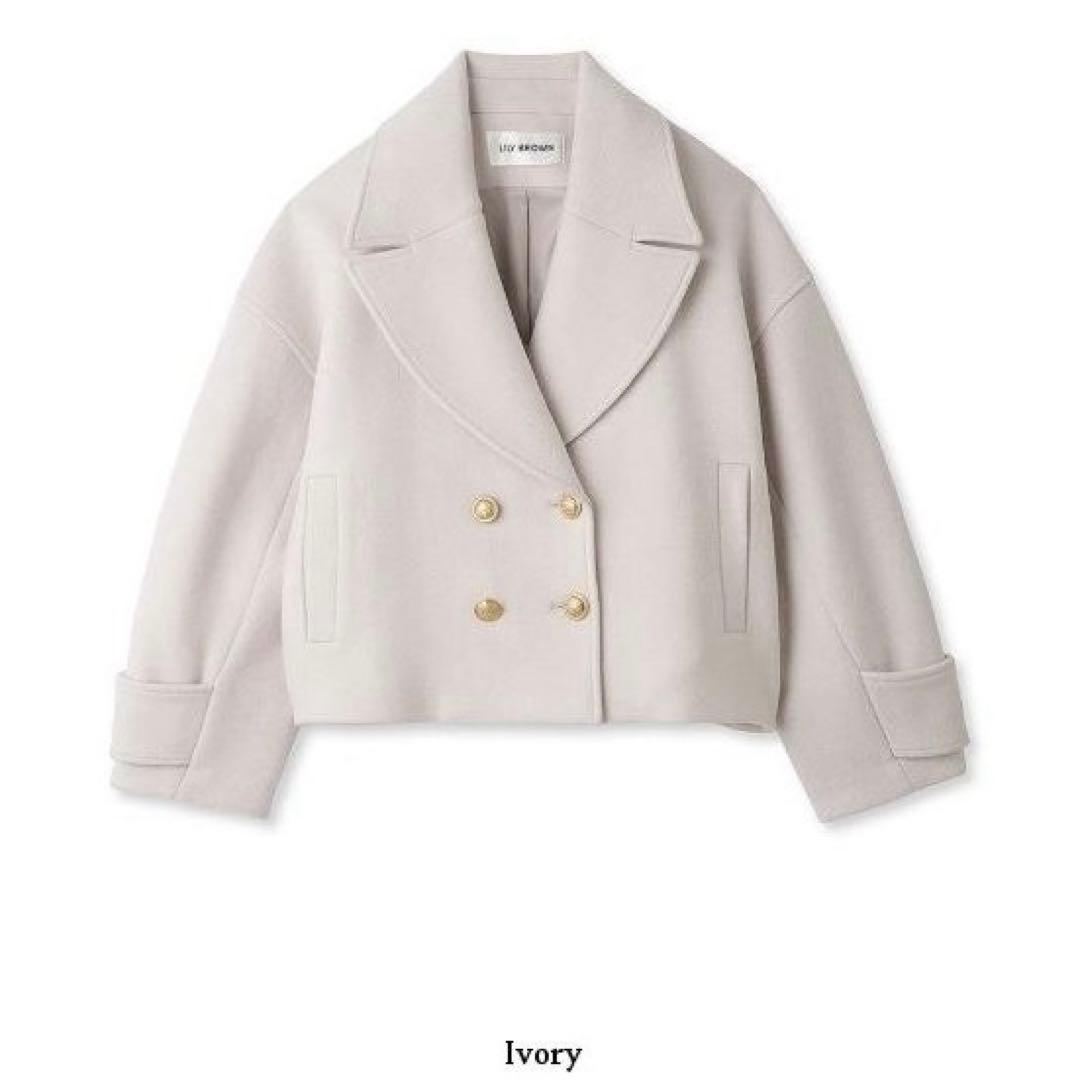 Lily Brown ダブルボタンショートコート 23AW アイボリー
