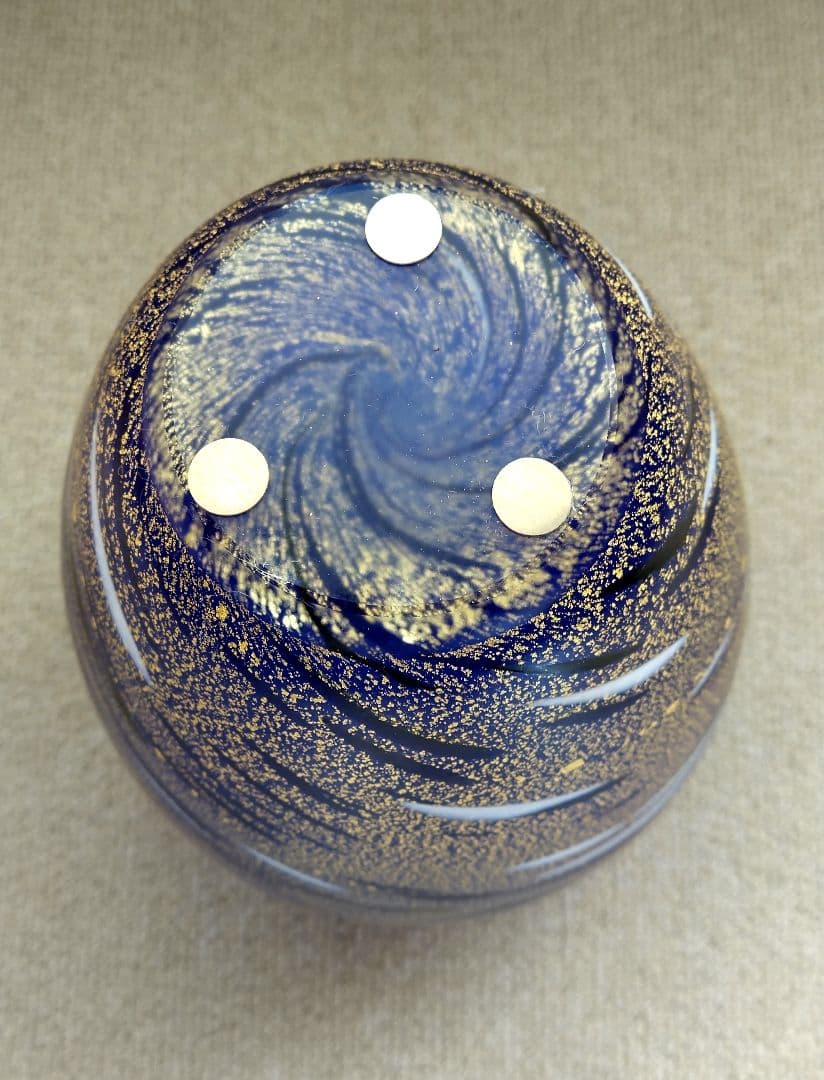 岩田久利　金彩　花瓶　花器　フラワーベース　高さ22cm 赤 青