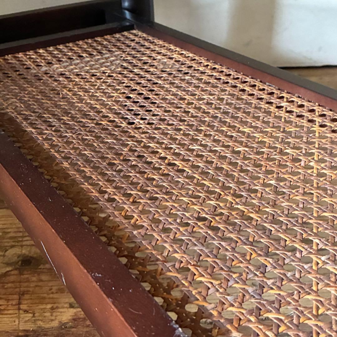 オールドカリモク ヴィンテージ センターテーブル マーブル ラタン レトロ