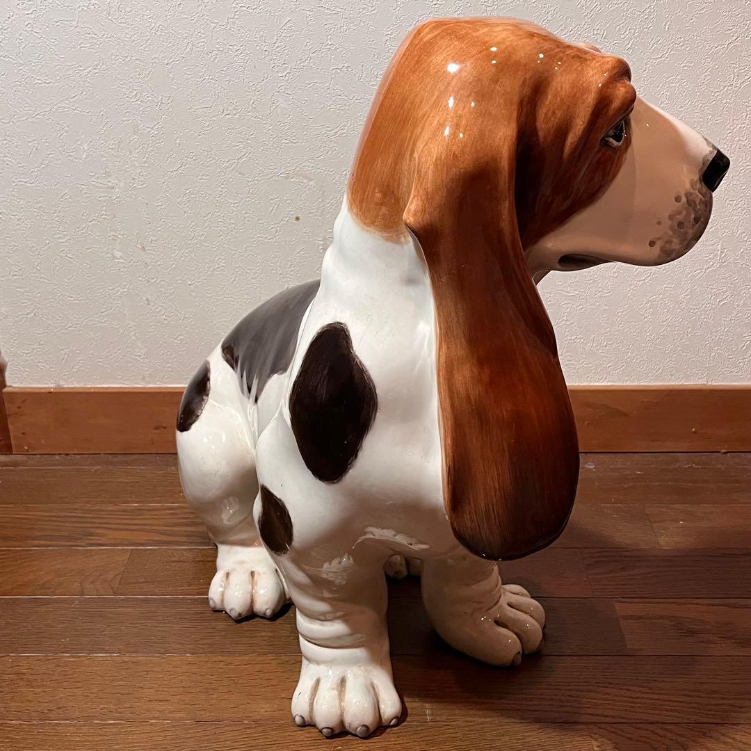 バセットハウンド 陶器 置物 犬の置物 インテリア オブジェ