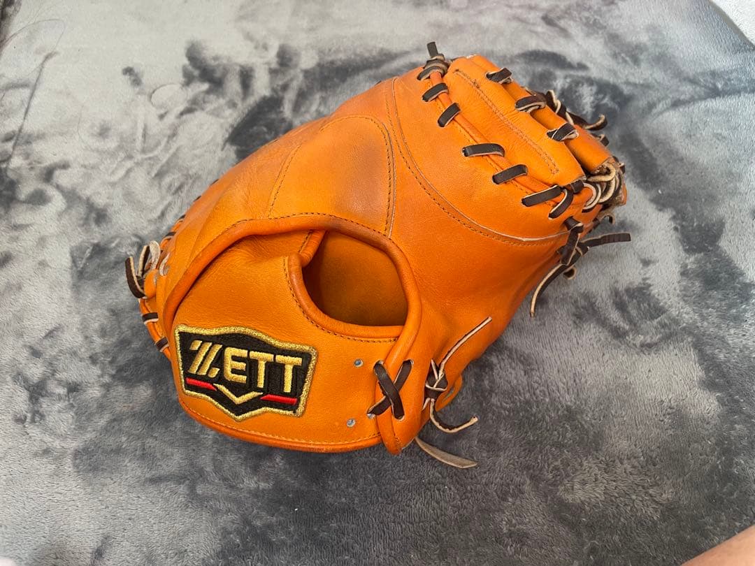 ZETT 軟式キャッチャーミット　オレンジ
