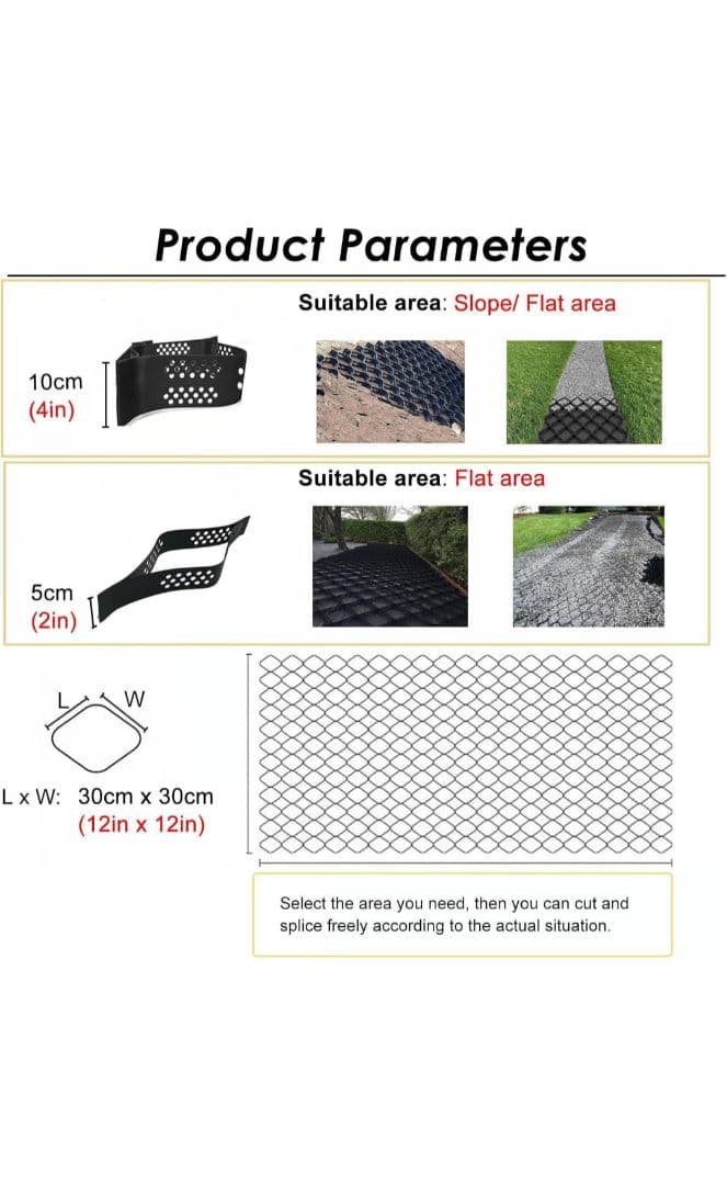 砂利 保護材 マット 1 2 4 6 8 10 M ジオ・グリッド 拡張可能