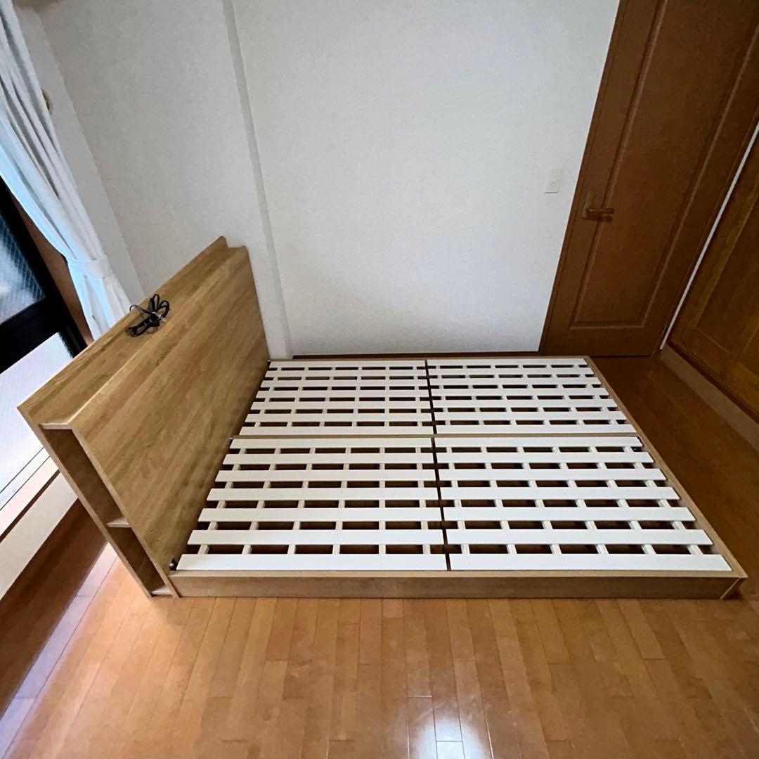 【syun】木製ダブルベッドフレーム スラット構造