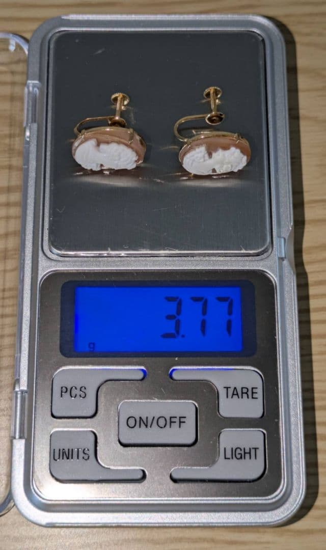 800刻印 カメオブローチ SILVER/PAT.P K18 カメオイヤリング