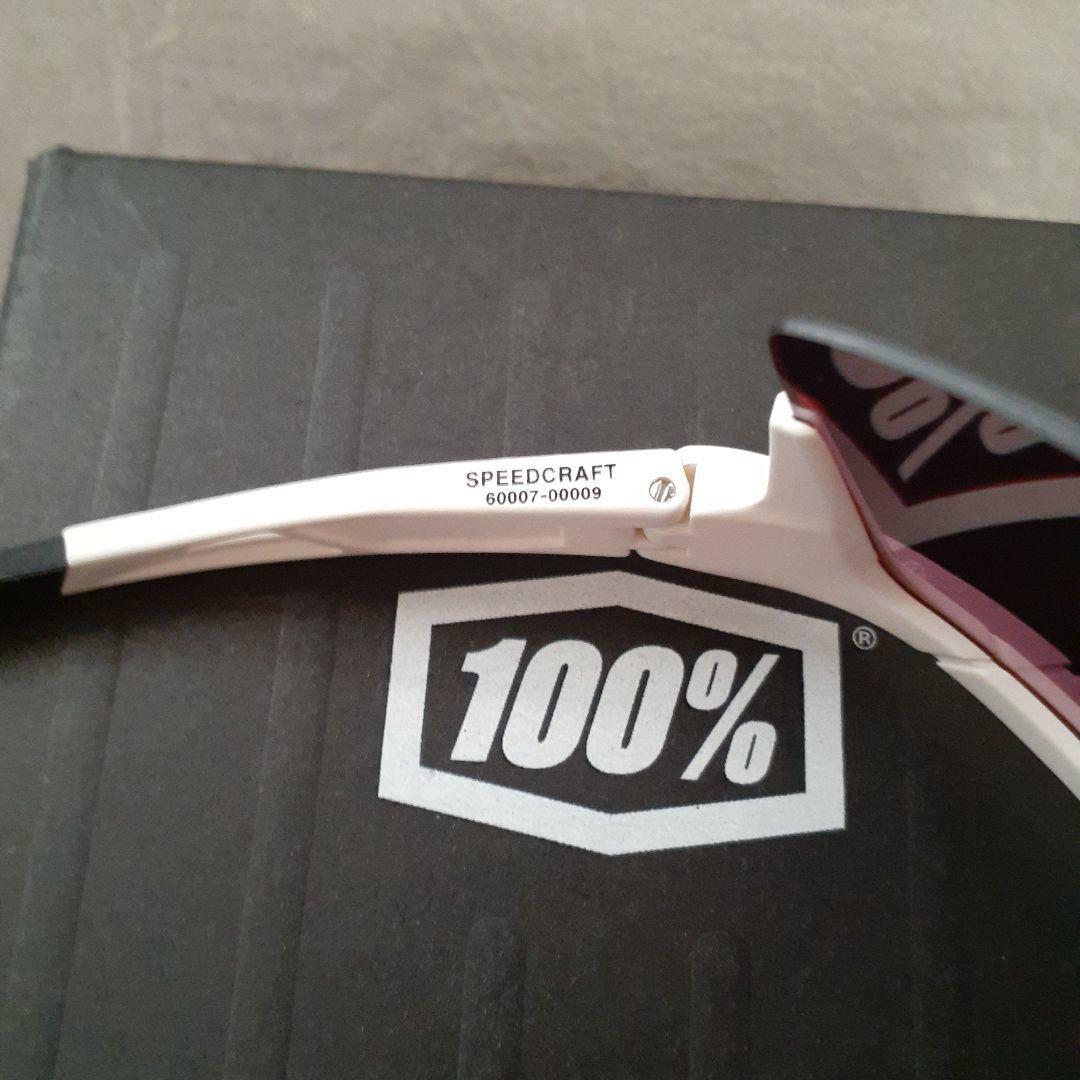 100％ Speedcraft ホワイト レッド ワンハンドレッド サングラス