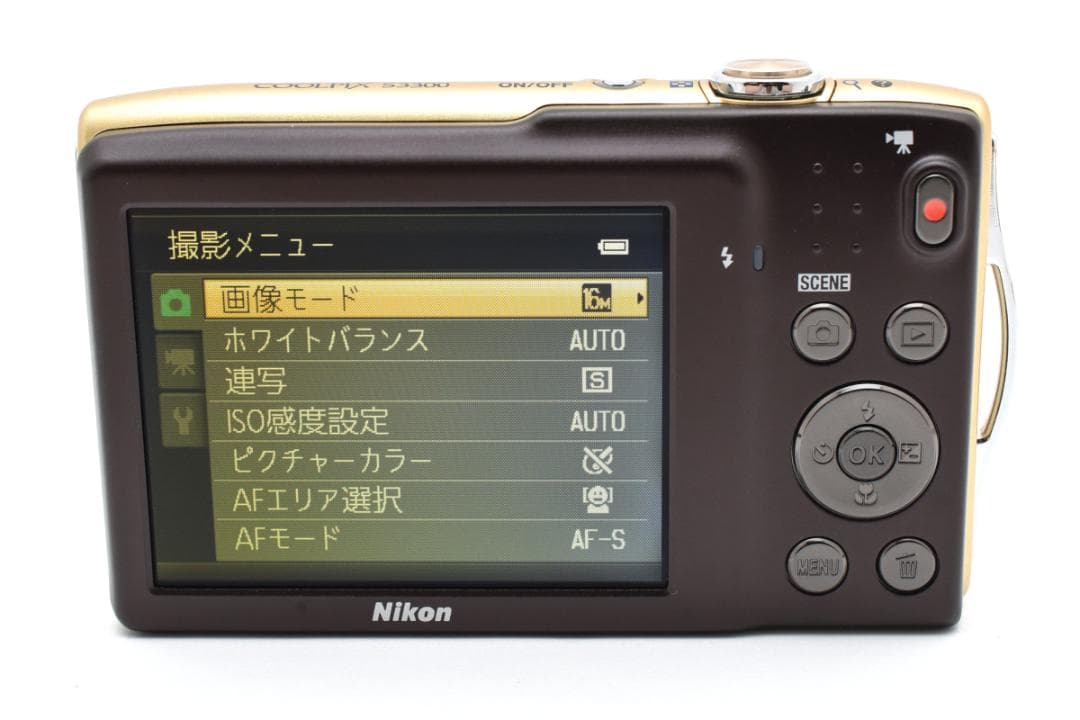 《 美品 》　ニコン　Nikon COOLPIX S3300 ゴールド