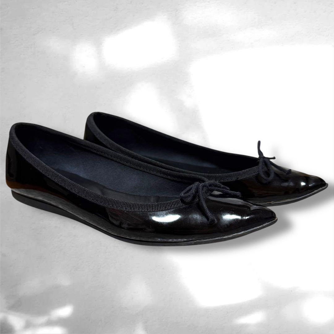 repetto レペット JUNON バレエシューズ ブラックエナメル　牛革