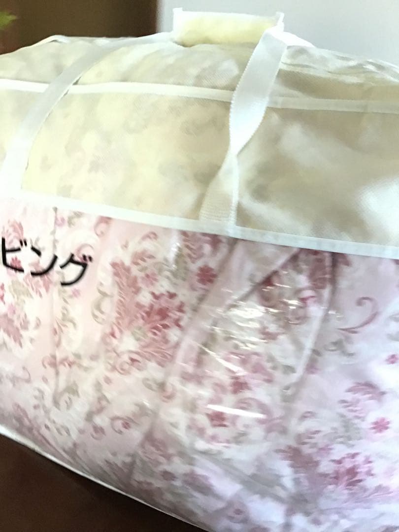 西川リビング 花柄 羽毛掛け布団 ピンク(シングル)