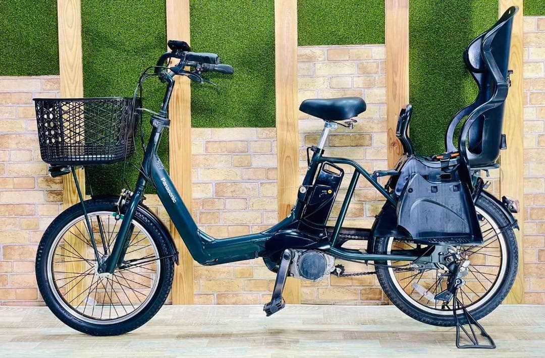 超人気 グリーン 王様 ギュットアニーズ子供乗せ電動アシスト自転車 H3207