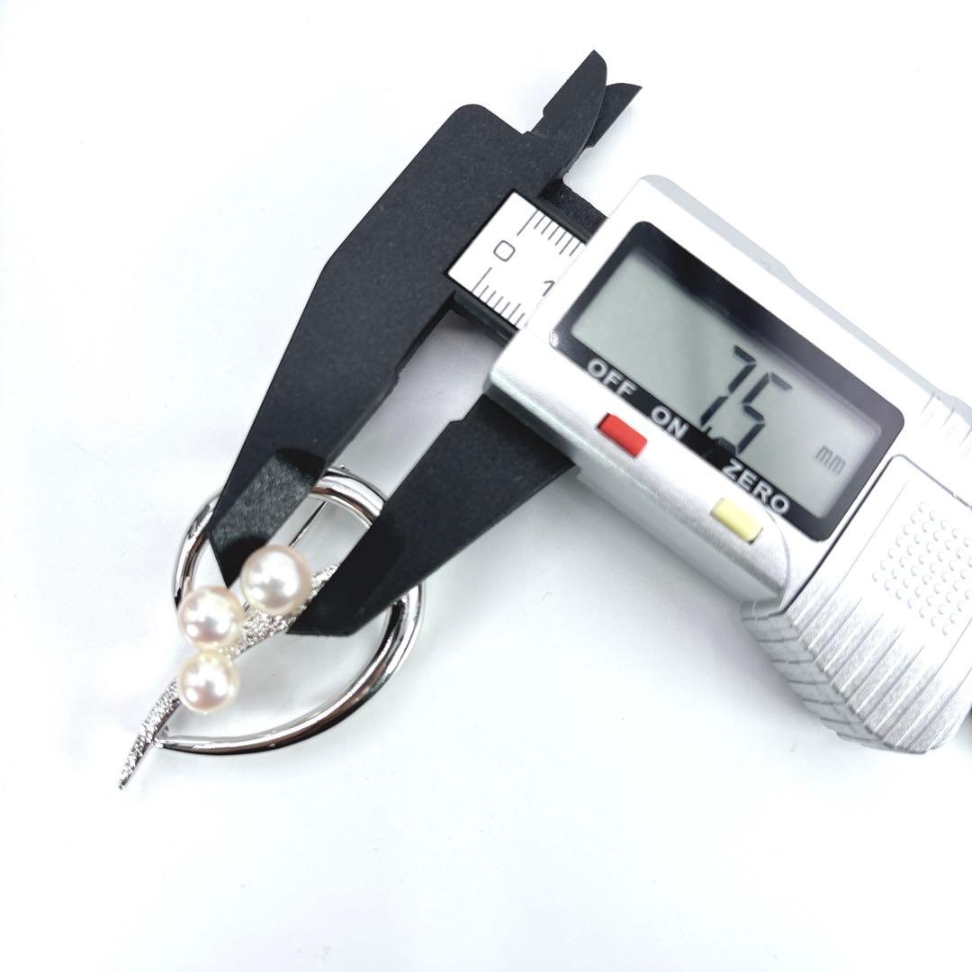 TASAKI タサキ パール ブローチ シルバー 本真珠 3粒 箱付き 保証書付