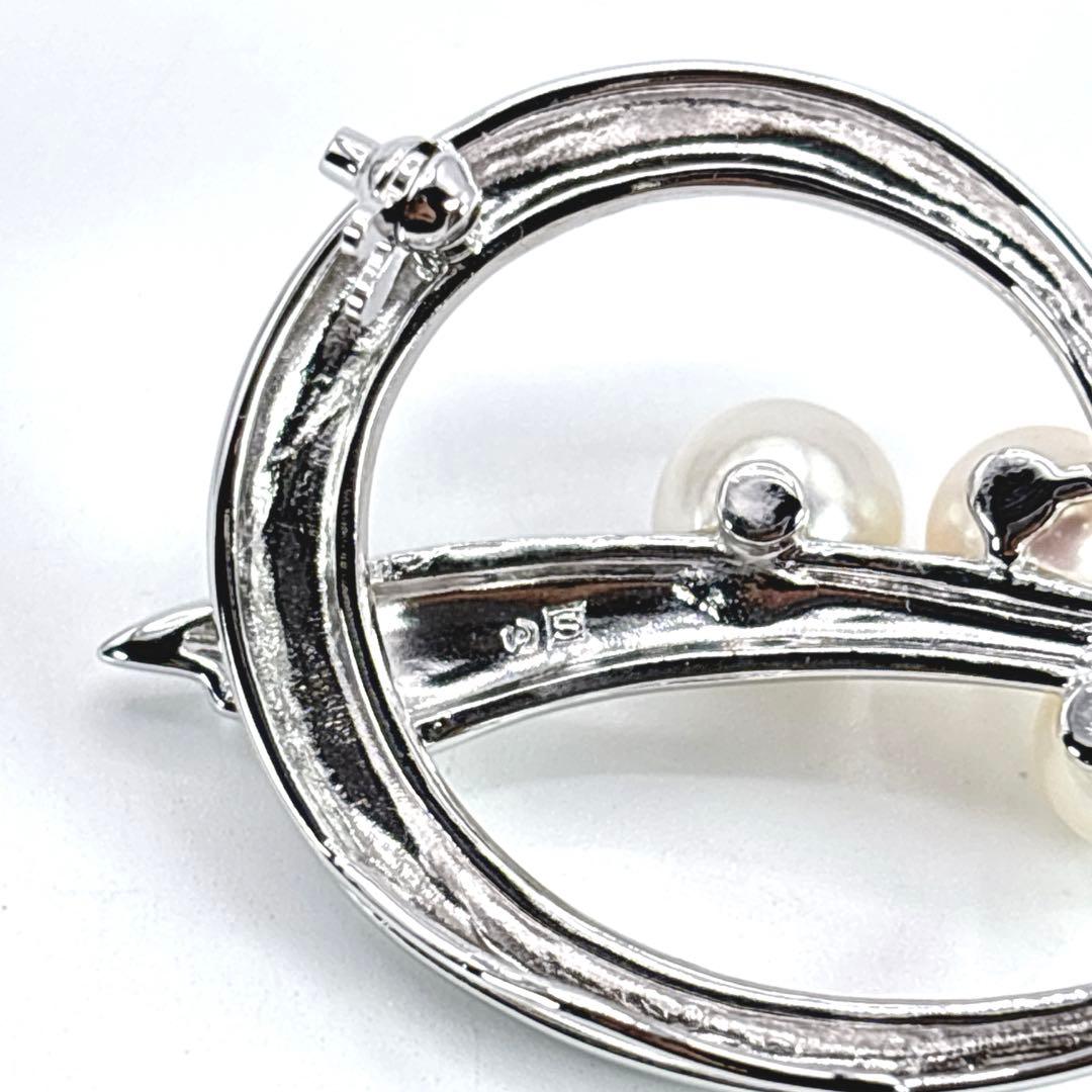 TASAKI タサキ パール ブローチ シルバー 本真珠 3粒 箱付き 保証書付