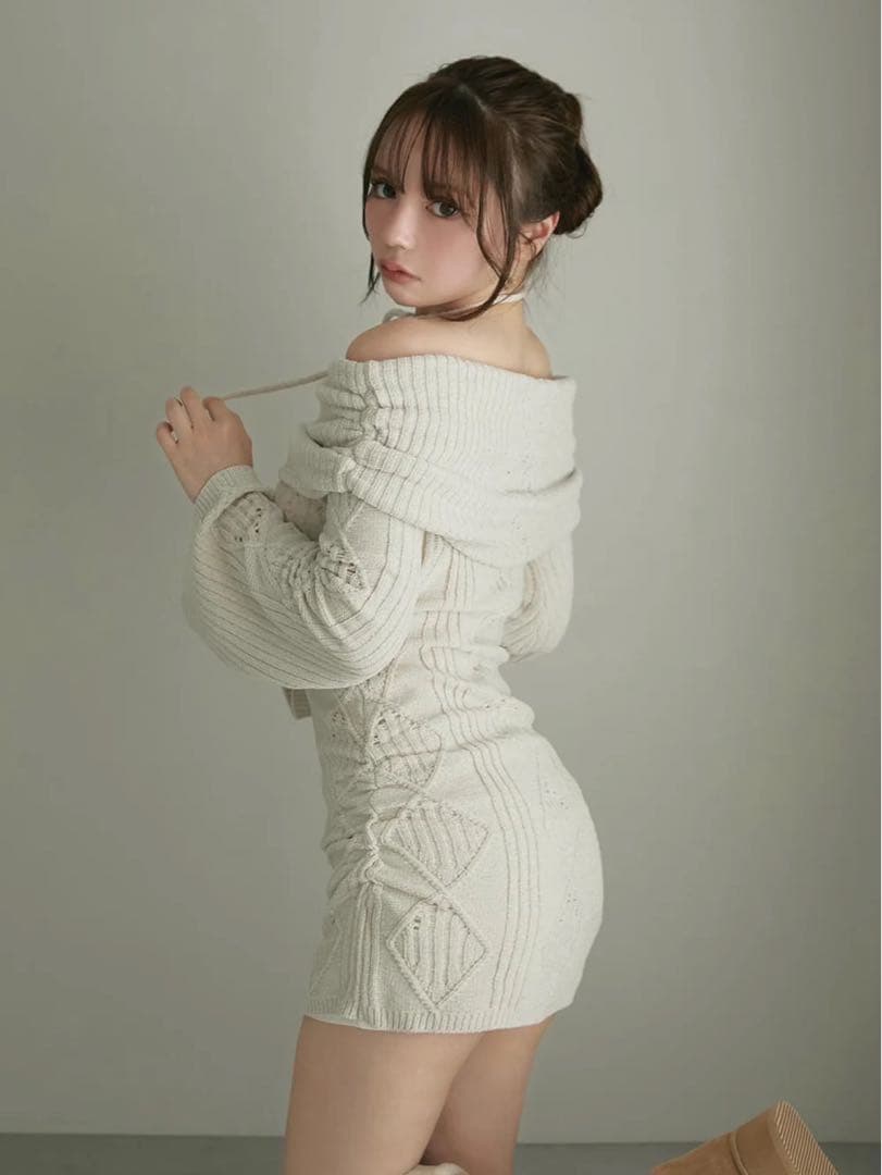 【andmaryアンドマリー】Cameron cable knit mini