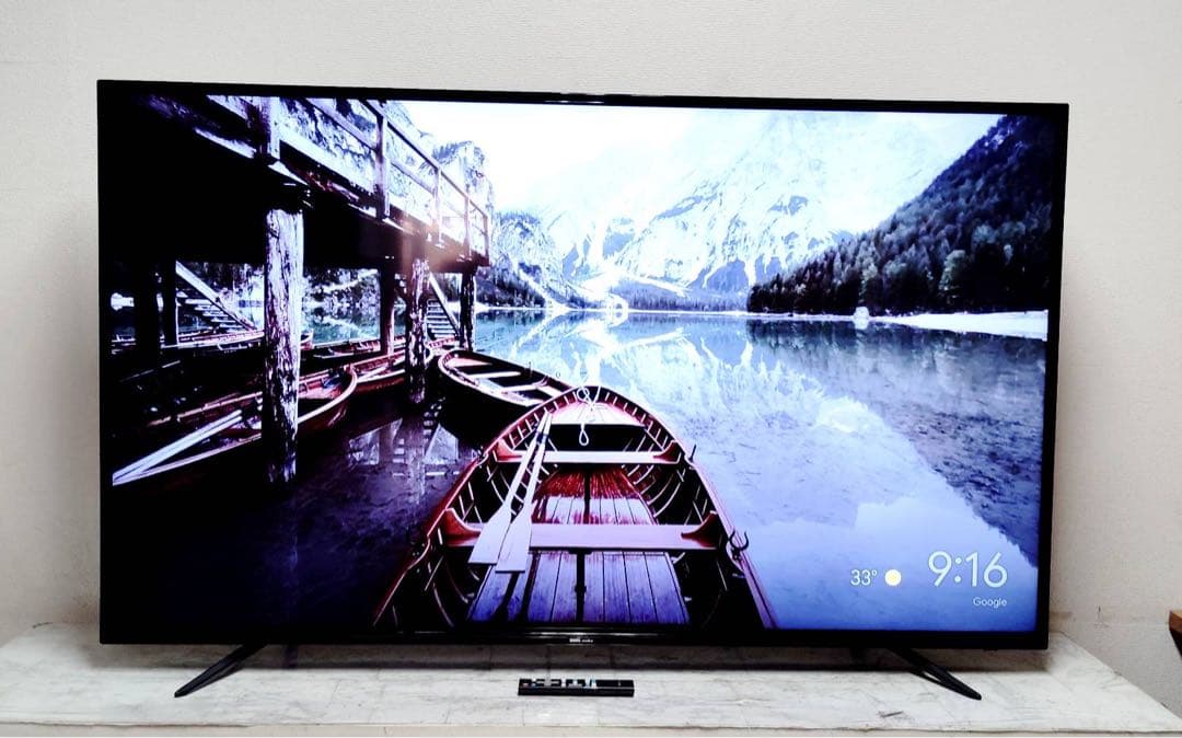 即日受渡❣️全国送料込DMM65V型4K液晶モニターHDR対応スピーカーリモコン