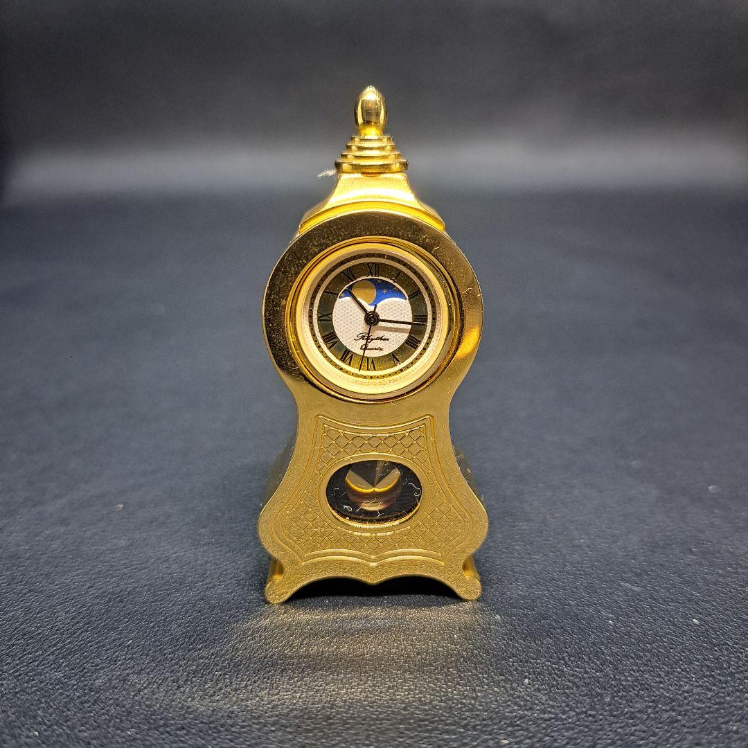 希少　リズム時計　ERGOLANO　ミニクロック　ゴールド　デッドストック