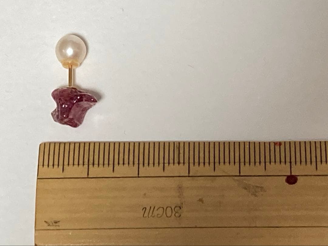 カオル　kaoru ピンクトルマリン　パール　ピアス　k18 片耳
