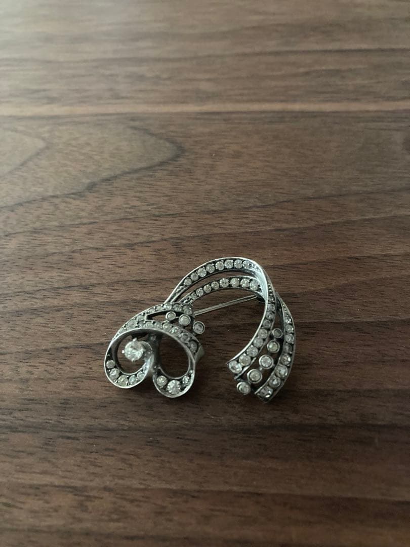 アンティーク＊ブローチ　ペーストストーン　シルバー　アールヌーボー