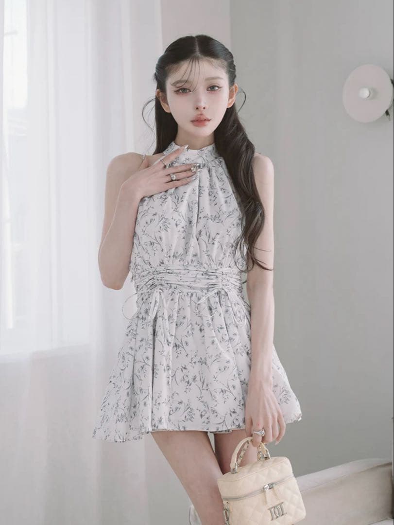 Darich♡アメスリギャザーフレアミニワンピース　(GRY・Free)