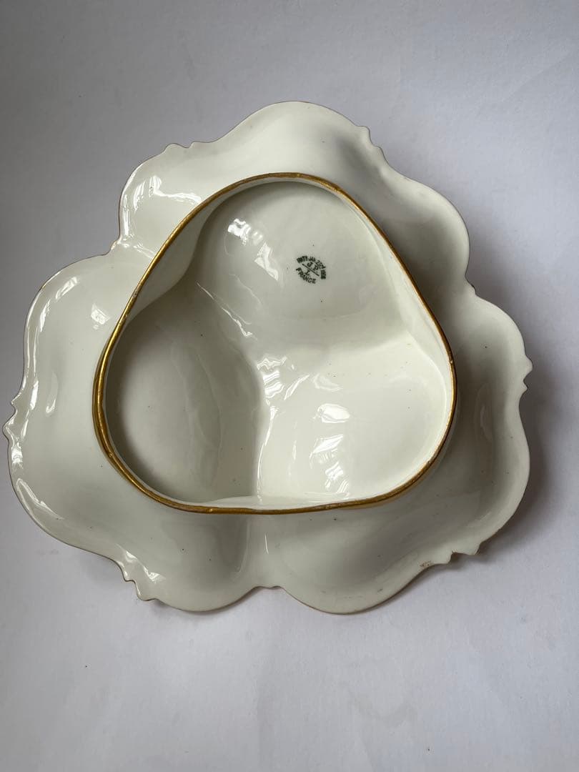 アンティーク　リモージュ　花柄 三つ仕切り皿