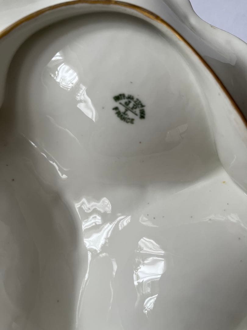 アンティーク　リモージュ　花柄 三つ仕切り皿