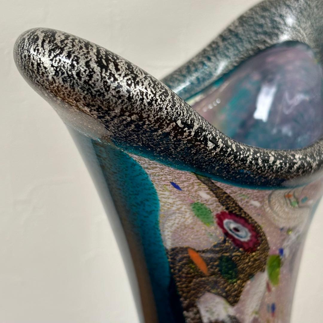 現代の名工 黒木国昭 金・プラチナ象嵌 「夢光琳」 32cm 箱付き 花器