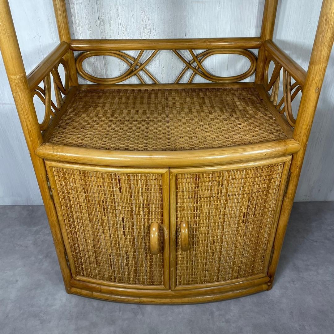 ヴィンテージ アーチラタンラック オープンラック 籐家具 収納 レトロ