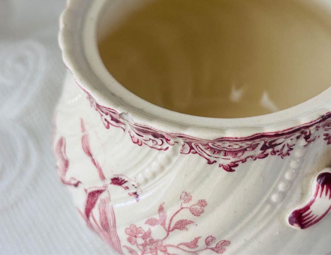 希少　サルグミンヌ シュガーポット シュクリエ 花柄 フランスアンティーク