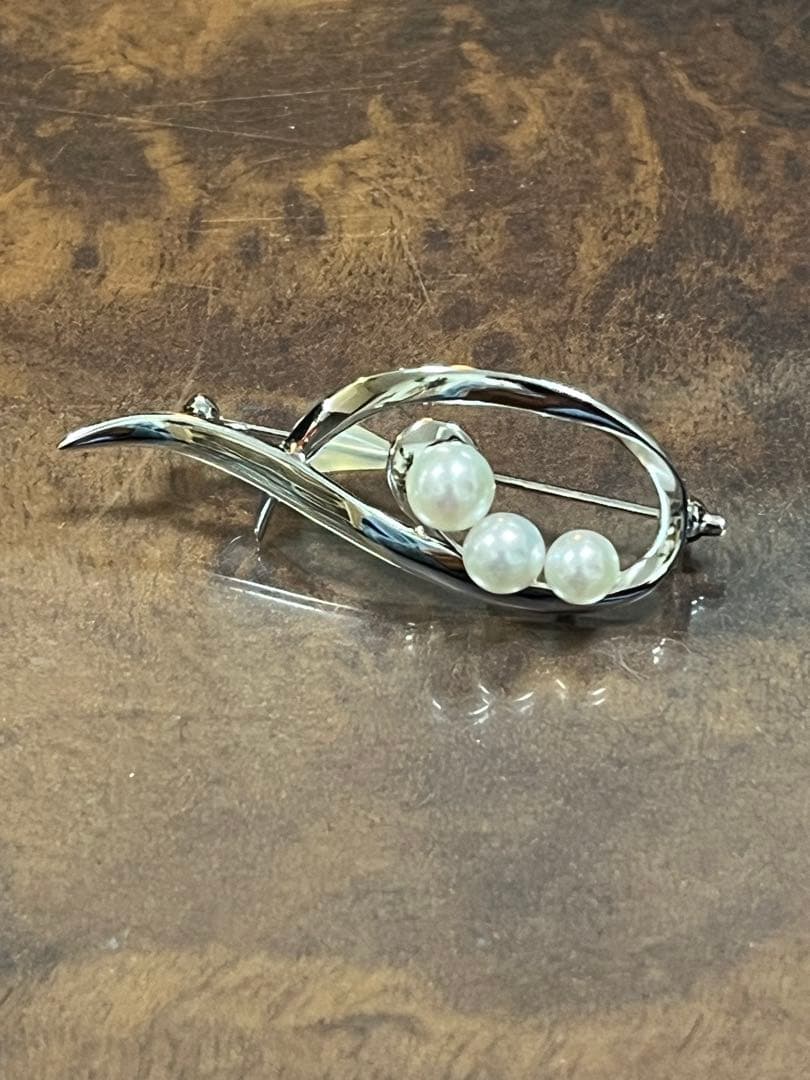 未使用 MIKIMOTO ミキモト シンプル パール ブローチ