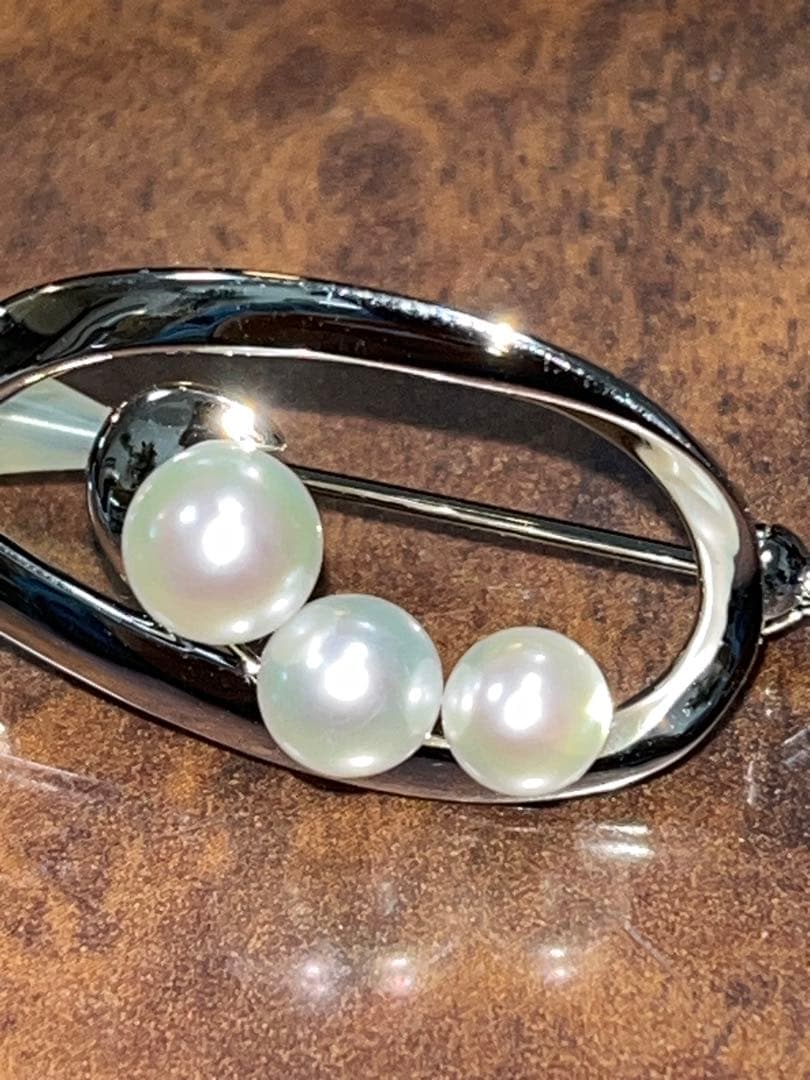 未使用 MIKIMOTO ミキモト シンプル パール ブローチ