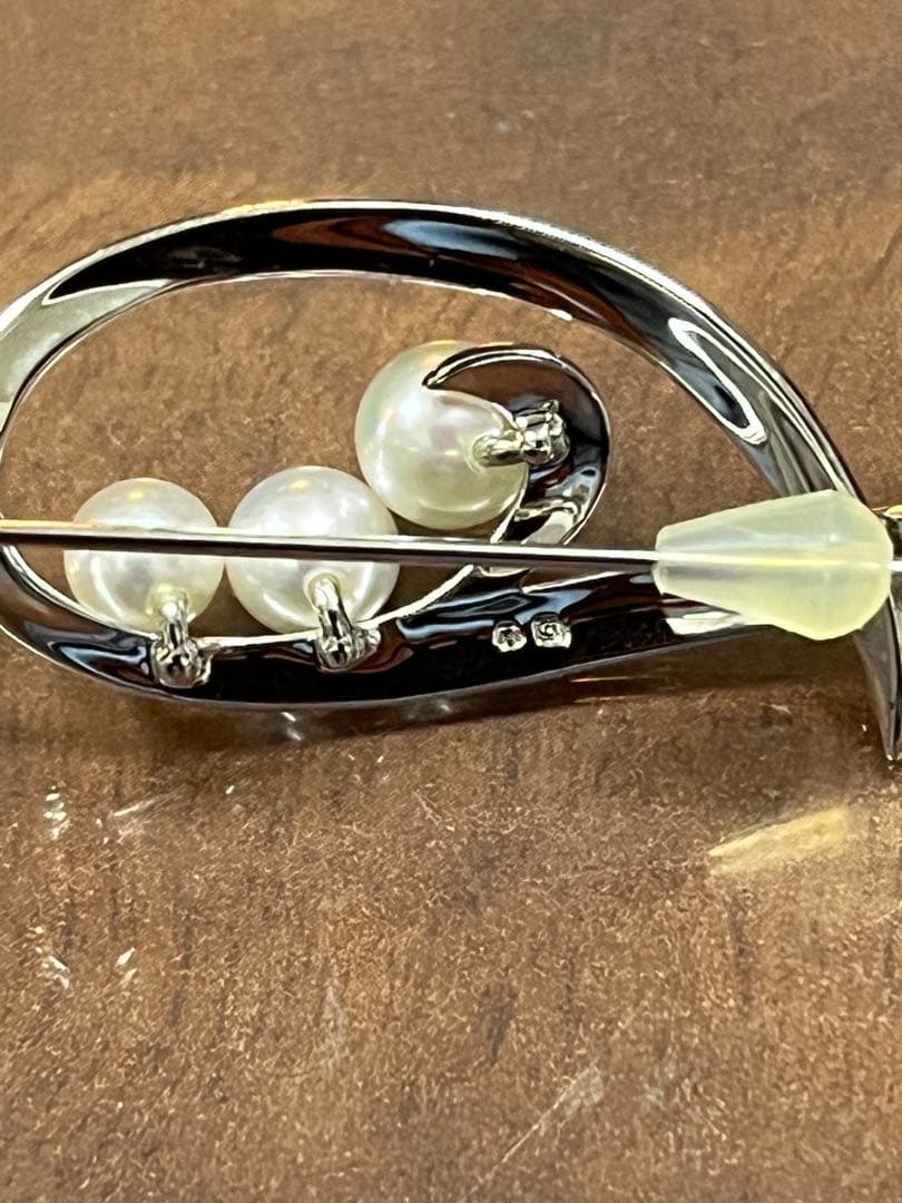 未使用 MIKIMOTO ミキモト シンプル パール ブローチ