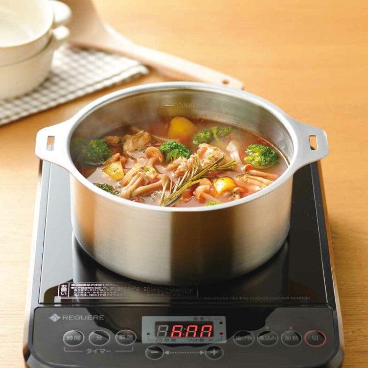 燕三(ENZO)ステンレス製鍋 IH対応 蓋 蒸し台 着脱式ハンドル付き 日本製