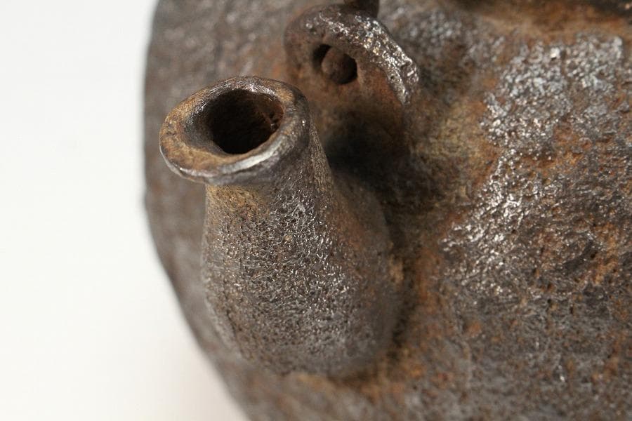 光玉堂造 銀摘 丸鉄瓶(K-XA825)