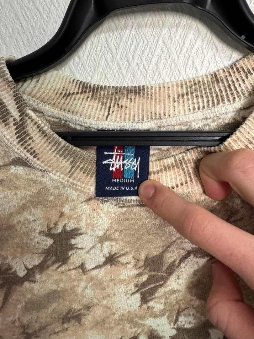old stussy 迷彩柄 トレーナー Mサイズ 90s 紺タグ　usa