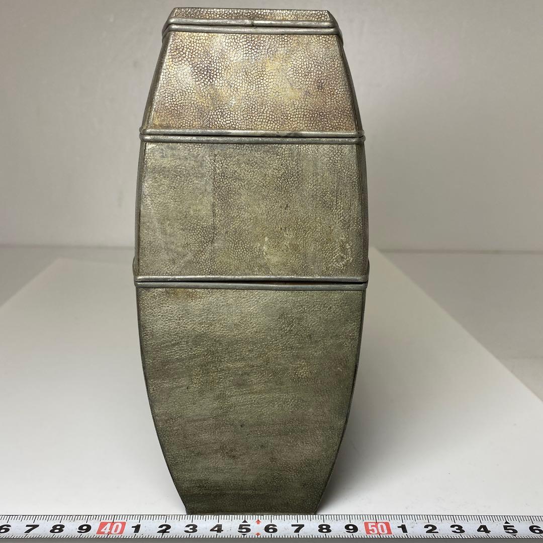 時代　錫製　三段弁当箱　トヒチサ　高さ19cm 東N7-1018①
